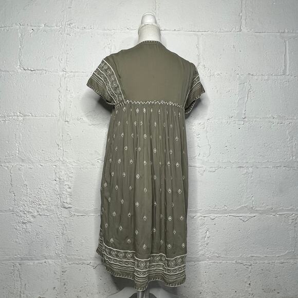 Sundance Woman's Green Embroidered Sequin Tassel Aura Dress w/ Pockets Sz Small - Picture 3 of 8